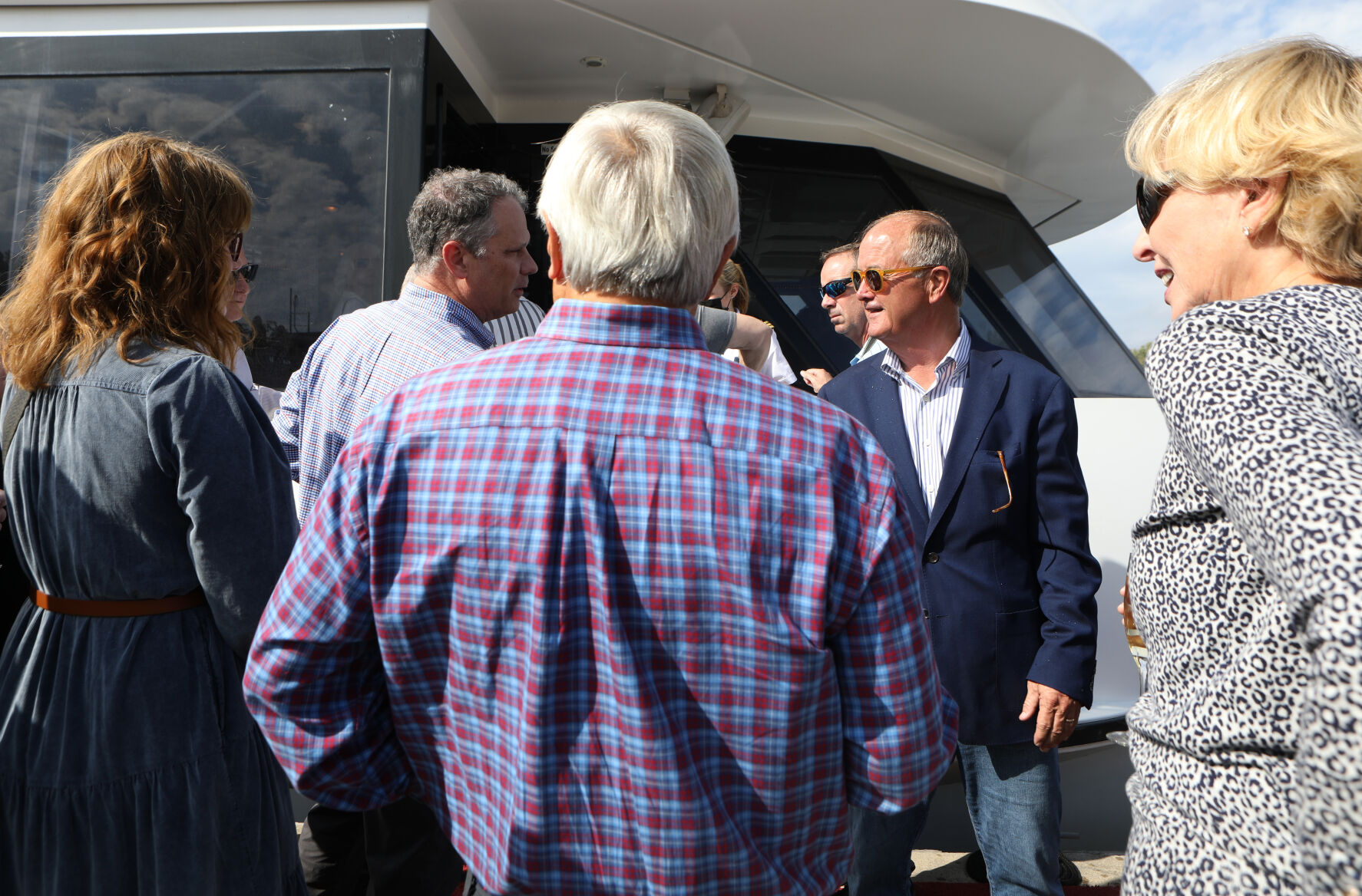 David Hoffmann greets passengers